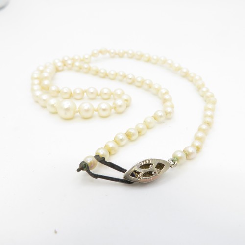 184 - 2x 9ct gold cultured pearl necklaces (26.3g)