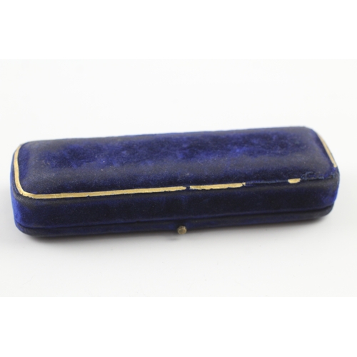 100 - 9ct gold cased Victorian retractable pencil with internal pen nib and fitted case (27.6g)