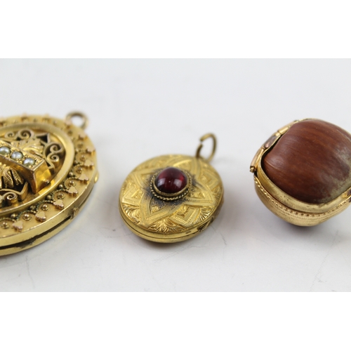 141 - A collection of Victorian lockets (30g)