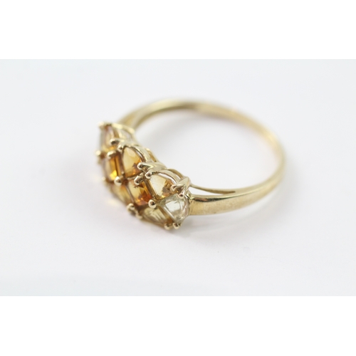 144 - 9ct gold citrine dress ring (2.6g) Size U