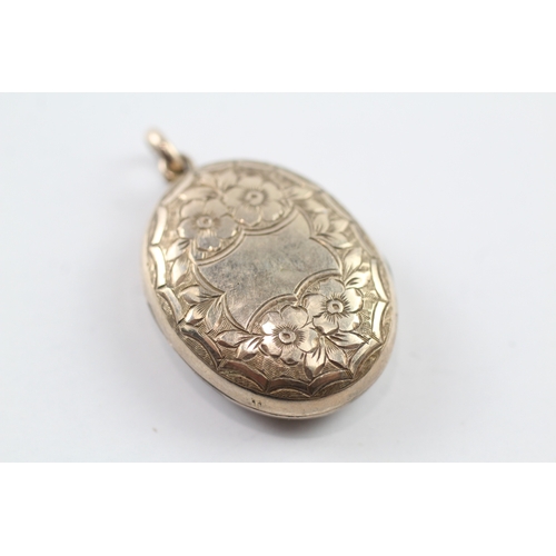 189 - 9ct gold back and front locket (4g)