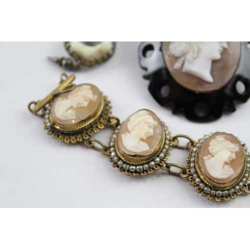 214 - A collection of cameo jewellery for restoration (50g)