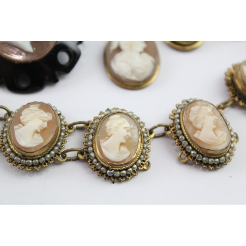 214 - A collection of cameo jewellery for restoration (50g)