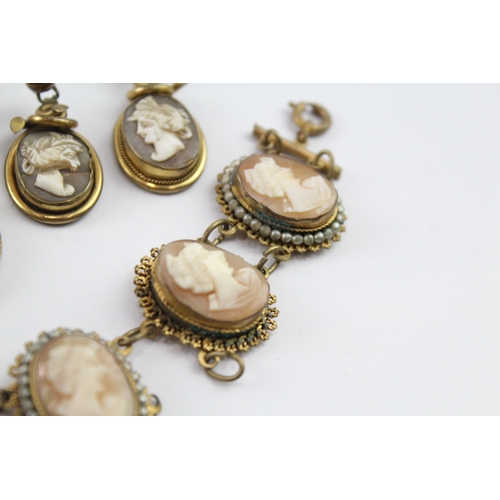 214 - A collection of cameo jewellery for restoration (50g)