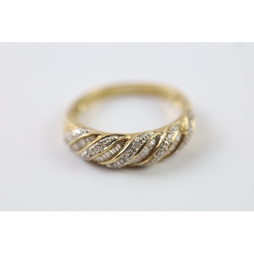 236 - 9ct gold multi cut diamond dress ring (2.9g) Size N