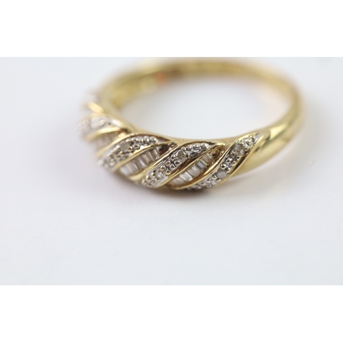 236 - 9ct gold multi cut diamond dress ring (2.9g) Size N