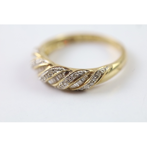 236 - 9ct gold multi cut diamond dress ring (2.9g) Size N