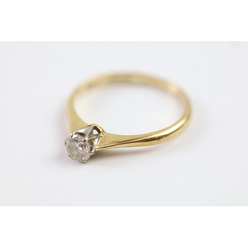 238 - 9ct gold vintage diamond solitaire dress ring (1.2g) Size I 1/2