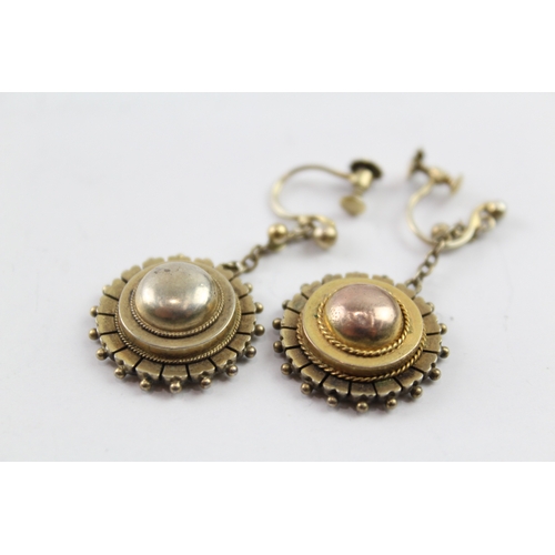 25 - A pair of Victorian silver gilt earrings (6g)