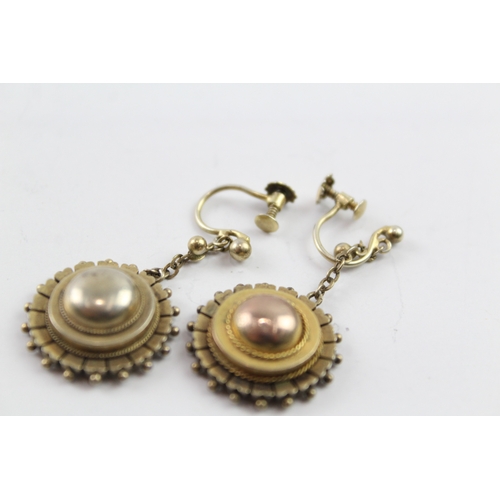 25 - A pair of Victorian silver gilt earrings (6g)