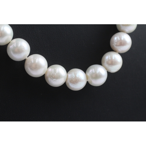 263 - 9ct gold clasped pearl necklace (109.9g)