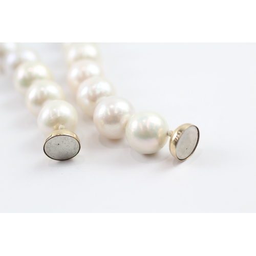 263 - 9ct gold clasped pearl necklace (109.9g)