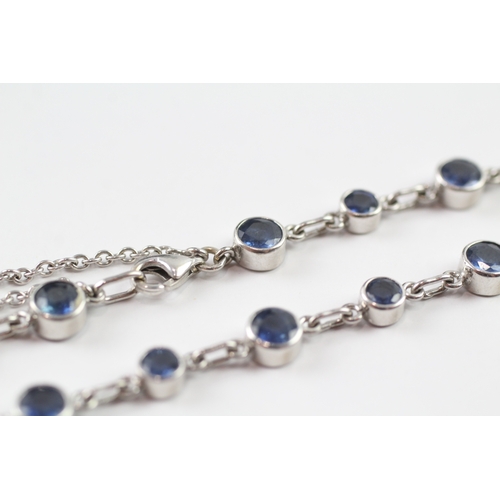 264 - 18ct white gold sapphire bracelet (9.5g)
18.5cm long