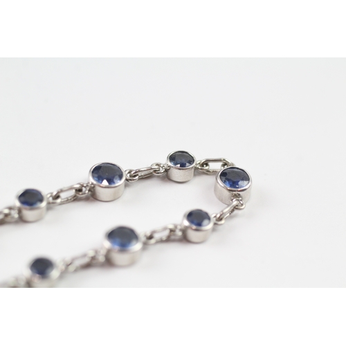 264 - 18ct white gold sapphire bracelet (9.5g)
18.5cm long