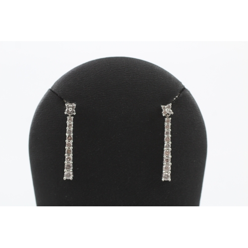 265 - 14ct gold diamond drop earrings (2.3g)