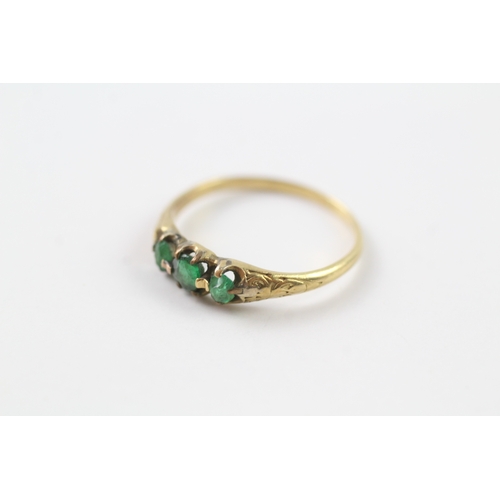 269 - 15ct gold antique emerald and paste set ring (1.8g) Size M 1/2