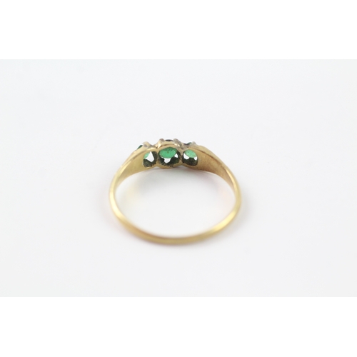 269 - 15ct gold antique emerald and paste set ring (1.8g) Size M 1/2