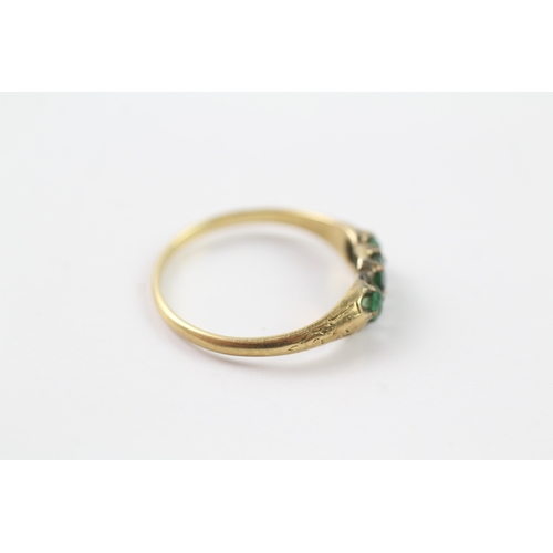 269 - 15ct gold antique emerald and paste set ring (1.8g) Size M 1/2