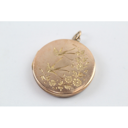 289 - 9ct gold back and front locket (5g)