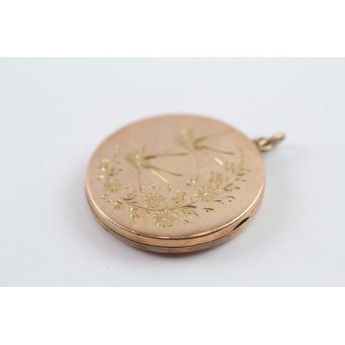 289 - 9ct gold back and front locket (5g)