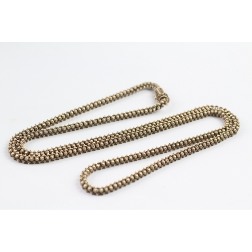 3 - 9ct gold antique fancy link chain (44.1g)