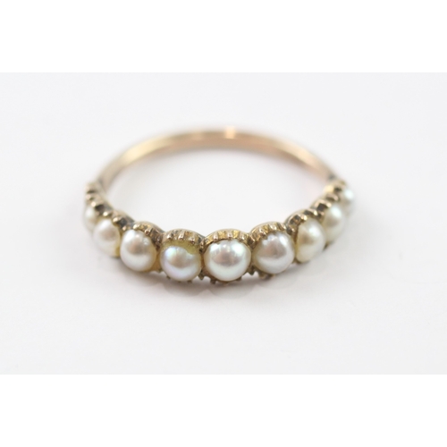 314 - 9ct gold Victorian pearl set ring (2.1g) Size M