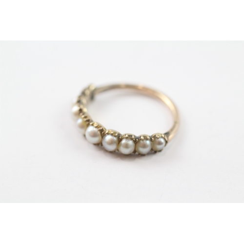 314 - 9ct gold Victorian pearl set ring (2.1g) Size M