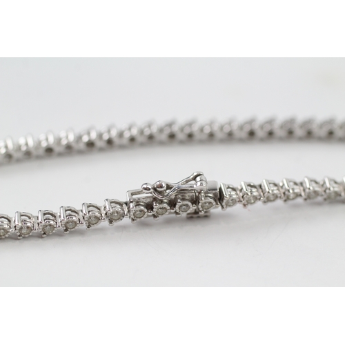 33 - 14ct white gold diamond tennis bracelet (7.9g)