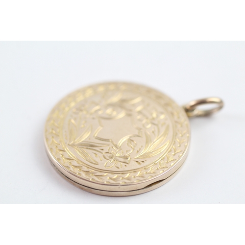 333 - 9ct gold back and front round locket (4.8g)