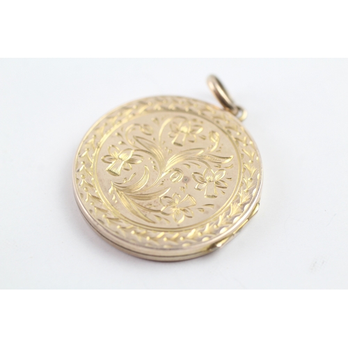 333 - 9ct gold back and front round locket (4.8g)