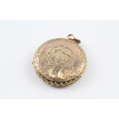 346 - 9ct gold back and front locket (5.3g)