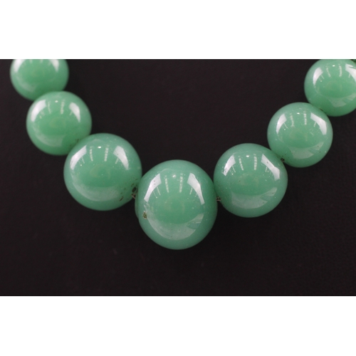 349 - 9ct gold clasped glass bead necklace (76.2g)