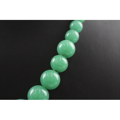 349 - 9ct gold clasped glass bead necklace (76.2g)