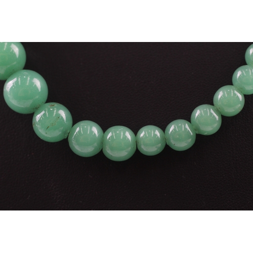 349 - 9ct gold clasped glass bead necklace (76.2g)