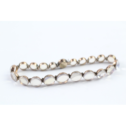 411 - Low carat moonstone cabochon cut tennis bracelet (8.6g)