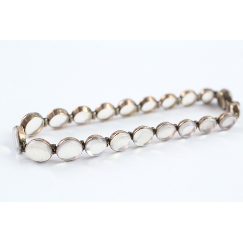 411 - Low carat moonstone cabochon cut tennis bracelet (8.6g)