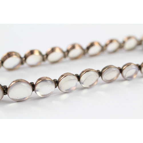 411 - Low carat moonstone cabochon cut tennis bracelet (8.6g)