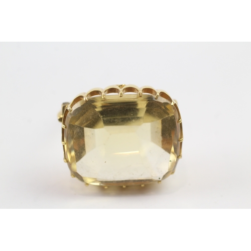 415 - 14ct gold citrine brooch (10g)