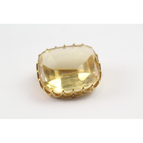 415 - 14ct gold citrine brooch (10g)