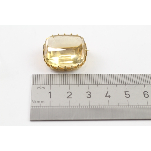 415 - 14ct gold citrine brooch (10g)