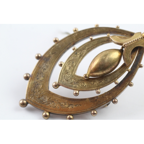 416 - 15ct gold Victorian brooch (6.8g)