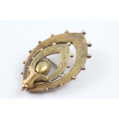 416 - 15ct gold Victorian brooch (6.8g)