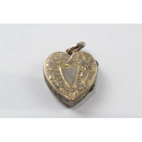 461 - 9ct gold back and front locket (3g)