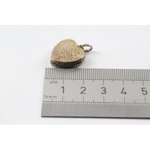 461 - 9ct gold back and front locket (3g)