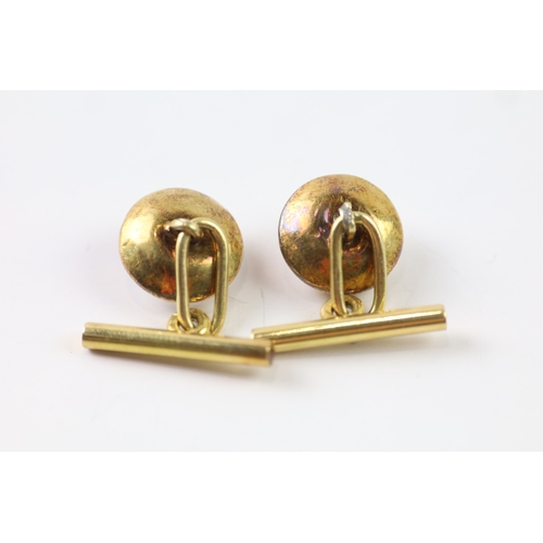 517 - 18ct gold stuart crystal cufflinks (9.7g)