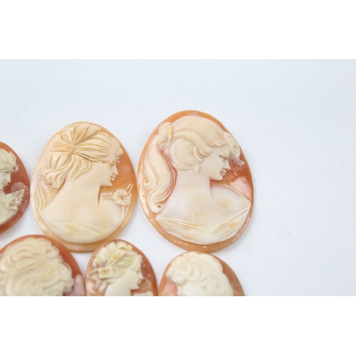 536 - A collection of loose carved shell cameo panels for repurposing (70g)