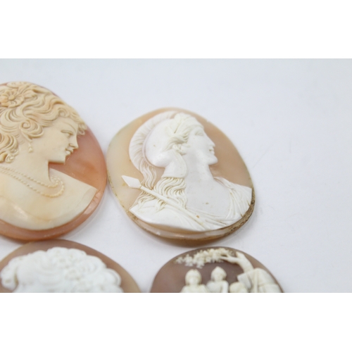 552 - A collection of loose carved shell cameo panels for repurposing (98g)