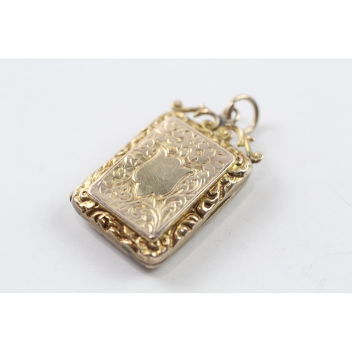 564 - 9ct gold back and front locket (3.9g)