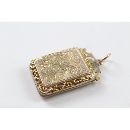 564 - 9ct gold back and front locket (3.9g)