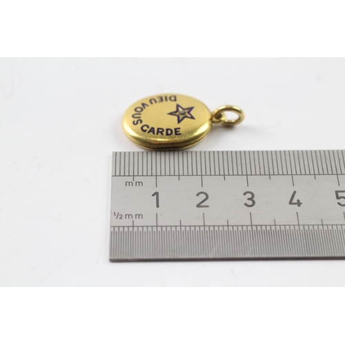 569 - 18ct gold vintage diamond locket (6.1g)